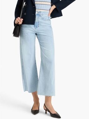 Veronica Beard Taylor cropped high rise Wide-Leg Cropped light Jeans size 24